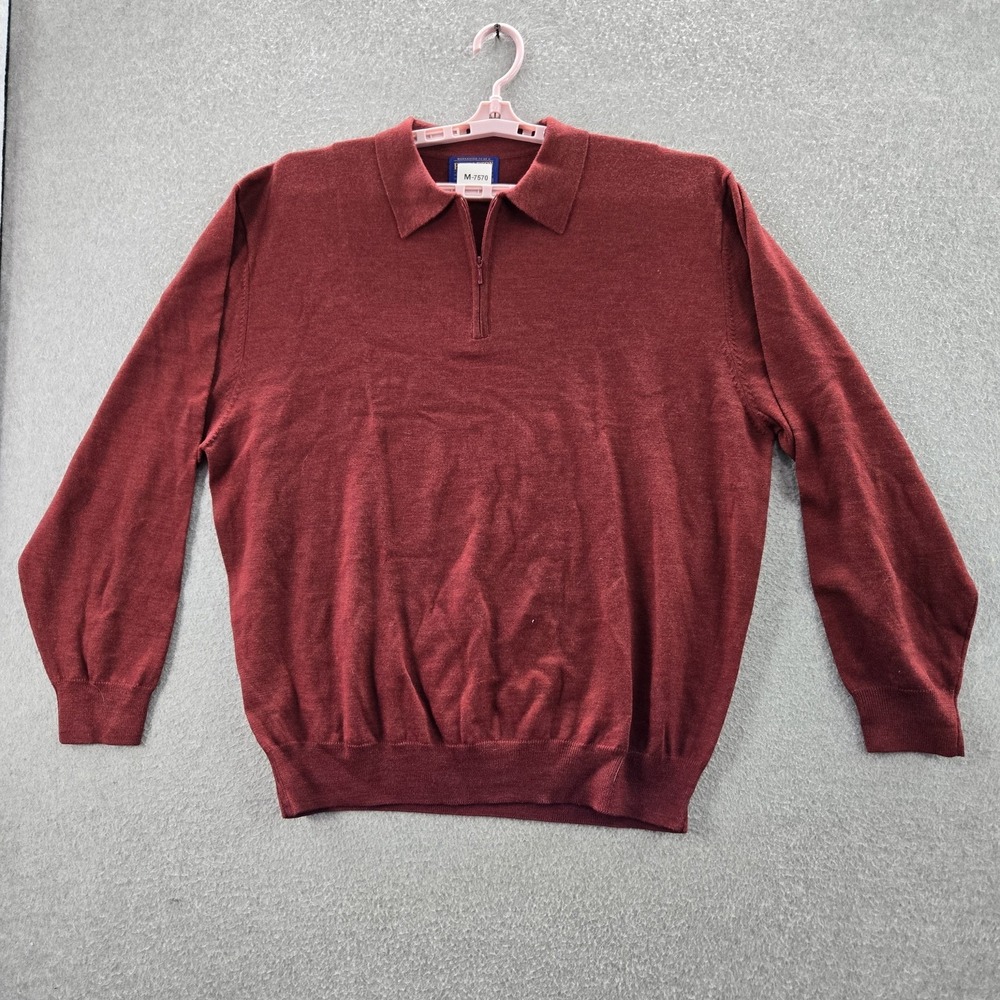 Pendleton Men Sweatshirt XL Red Wool Collared‎ Long Sleeve